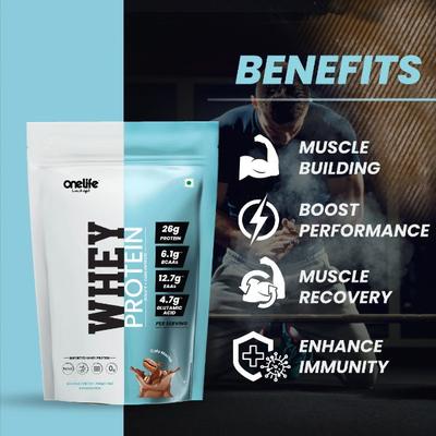 Onelife Whey Protein Powder - Cafe Mocha (Pouch) 500 gm - Workout Essentials