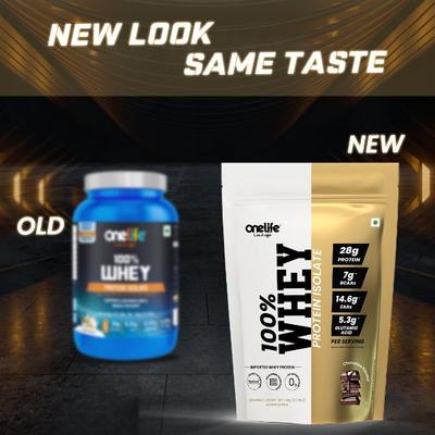 Onelife 100% Whey Protein Isolate Powder - Chocolate (Pouch) 1 kg - Workout Essentials