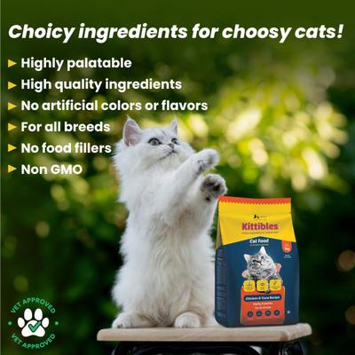 Wiggles Kittibles Adult Cat Food Dry Chicken Tuna Fish Recipe 1000 gm - Petfood