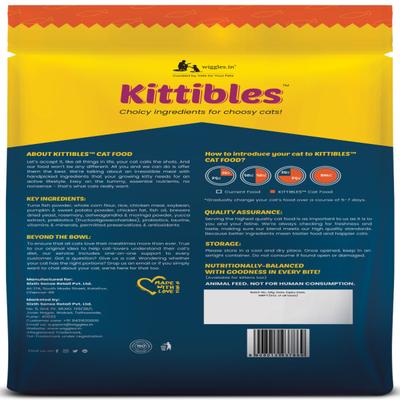 Wiggles Kittibles Adult Cat Food Dry Chicken Tuna Fish Recipe 1000 gm - Petfood