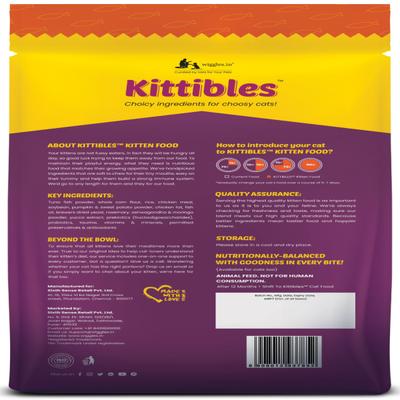 Wiggles Kittibles Kitten Baby Cats Food Dry Chicken Tuna Fish Recipe 3000 gm - Petfood