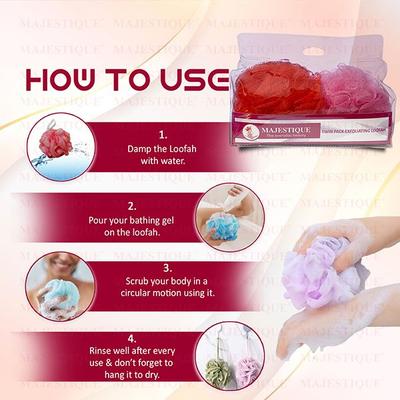 Majestique Back Scrubber For Shower,Loofah Long Handle Bath Loofah 1's - Loofahs & Sponges