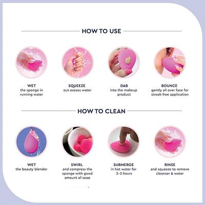 Majestique Face Rhombus shape Puff Sponge Set contains 4 blending sponges 1's - Sponges & Applicators