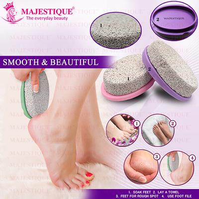 Majestique Easy Grip Pumice Stone for Hands, Heels, Elbows - Color May Vary - Manicure & Pedicure Kits