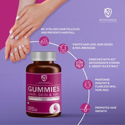 Nutrileague Hair, Skin & Nail Gummies 30's - Multi-Vitamins