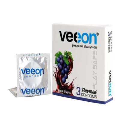 Veeon Play Safe Flavored Condoms - Black Grapes 3's - Plain/Flavoured Condoms