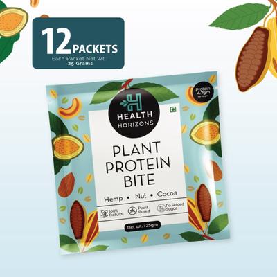 Health Horizons Plant Protein Bites - Cocoa Flavour (Pack of 12 x 25 gm) 1's - General Health
