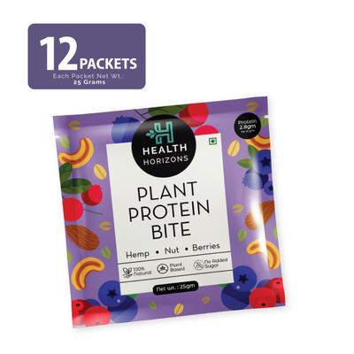 Health Horizons Plant Protein Bites - Cranberry & Blueberry Flavour (Pack of 12 x 25 gm) 1's - General Health