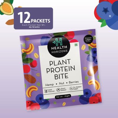 Health Horizons Plant Protein Bites - Cranberry & Blueberry Flavour (Pack of 12 x 25 gm) 1's - General Health