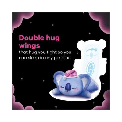 Whisper Bindazzz Nights Koala Soft Sanitary Pads for Women, XXXL+ 8 Napkins 96 gm - Sanitary Napkins