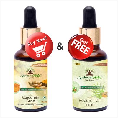 Aachman Veda Recure Hair Tonic 30 ml & Aachman Veda Curcumin Drops 30 ml (Free) 1's - Speciality Medicines
