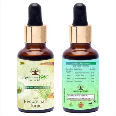 Aachman Veda Recure Hair Tonic 30 ml & Aachman Veda Curcumin Drops 30 ml (Free) 1's - Speciality Medicines