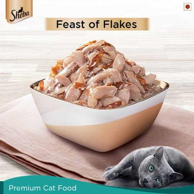 Sheba Feast of Flakes for Cats - Fish with Dry Bonito Flake 35 gm - Petfood