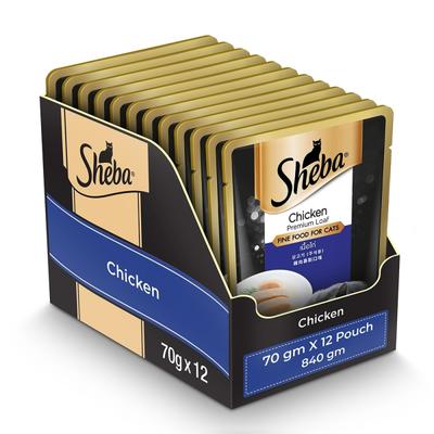 Sheba Fine Food for Cats - Chicken Premium Loaf (Pack of 70 gm x 12) 1's - Petfood
