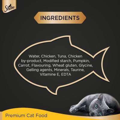 Sheba Fine Food for Cats - Tuna Pumpkin & Carrot in Gravy (Pack of 70 gm x 12) 1's - Petfood
