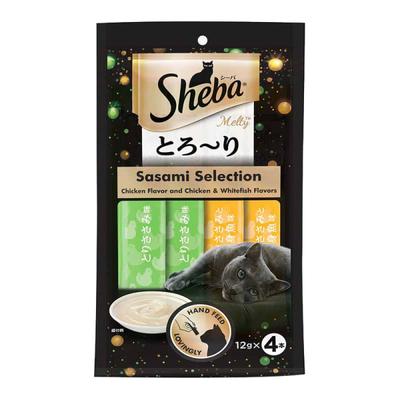 Sheba Melty Sasami Selection for Cats - Chicken Flavor and Chicken & Whitefish Flavors (Pack of 12 gm x 4) 1's - Petfood
