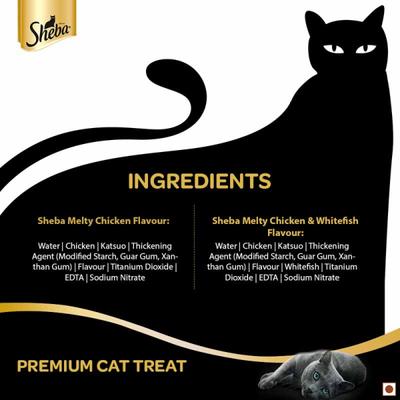 Sheba Melty Sasami Selection for Cats - Chicken Flavor and Chicken & Whitefish Flavors (Pack of 12 gm x 4) 1's - Petfood
