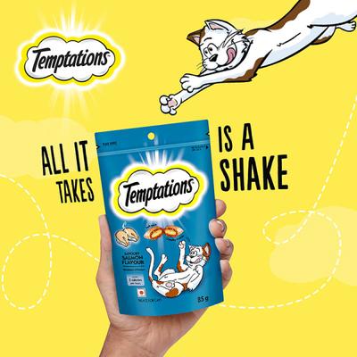 Temptations Treats for Cats - Savoury Salmon Flavour 85 gm - Petfood