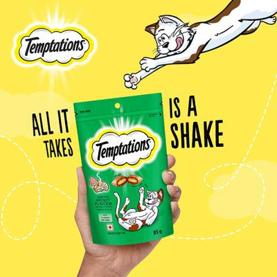 Temptations Treats for Cats - Seafood Medley Flavour 85 gm - Petfood