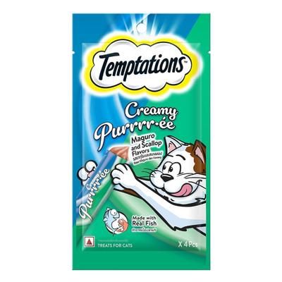 Temptations Treats for Cats Creamy Purrrree - Maguro & Scallop Flavour (Pack of 12 gm x 4) 1's - Petfood