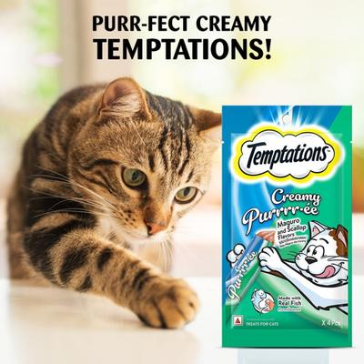 Temptations Treats for Cats Creamy Purrrree - Maguro & Scallop Flavour (Pack of 12 gm x 4) 1's - Petfood