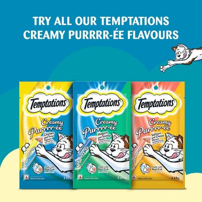 Temptations Treats for Cats Creamy Purrrree - Maguro & Scallop Flavour (Pack of 12 gm x 4) 1's - Petfood