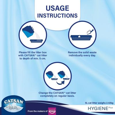 Catsan Hygiene Plus Non Clumping Cat Litter 5000 ml - Pet accessories
