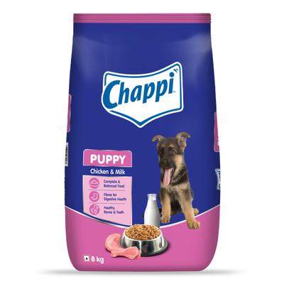 Chappi Puppy Dog Food - Chicken & Milk Flavor 8000 gm - Petfood