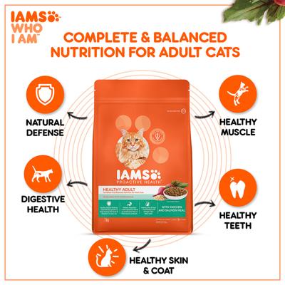 IAMS Proactive Health Nutrition for Adult Cats - Chicken and Salmon Meal 1000 gm - Petfood
