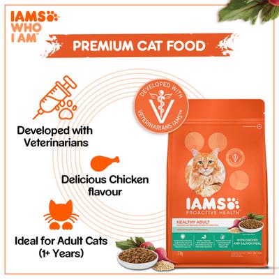 IAMS Proactive Health Nutrition for Adult Cats - Chicken and Salmon Meal 3000 gm - Petfood