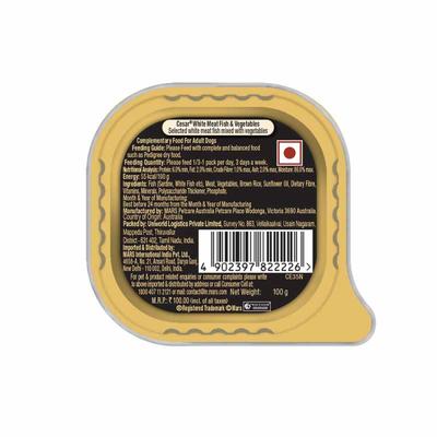 Cesar Adult Dog Food - White Meat Fish & Vegetables 100 gm - Petfood