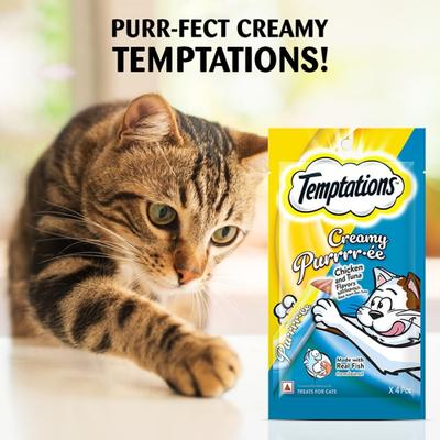 Temptations Treats for Cats Creamy Purrrree - Chicken & Tuna Flavour (Pack of 48 gm x 24) 1's - Petfood
