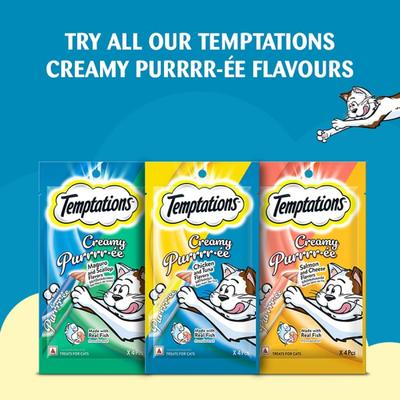 Temptations Treats for Cats Creamy Purrrree - Chicken & Tuna Flavour (Pack of 48 gm x 24) 1's - Petfood