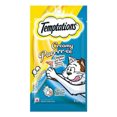 Temptations Treats for Cats Creamy Purrrree - Chicken & Tuna Flavour (Pack of 48 gm x 24) 1's - Petfood