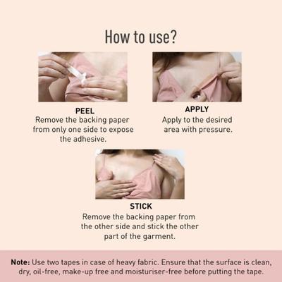 Sirona Transparent Fashion Tape Double Sided Strips - Intimate Hygiene