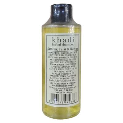 Khadi Herbal Shampoo - Saffron Tulsi and Reetha 210 ml - Shampoos