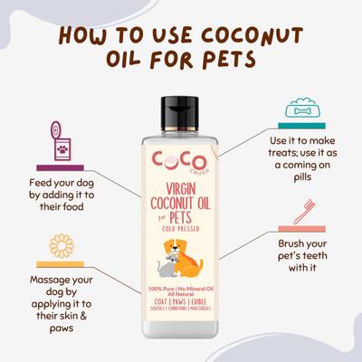 Coco Crush Cold Pressed Pets Virgin Coconut Oil 200 ml - Pet Grooming
