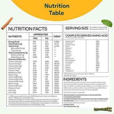 OZiva Protein and Herbs Powder for Weight Control - Vanilla Almond 500 gm - Weight Gain