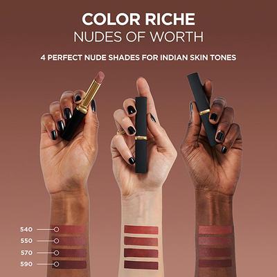 Loreal Paris Color Riche Intense Volume Matte Lipstick - 590 Le Nude Assertive 32.5 gm - Lipsticks