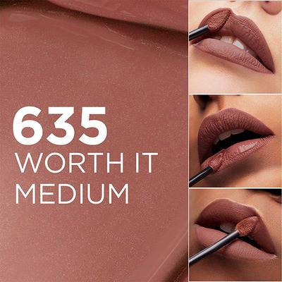 Loreal Paris Infallible Matte Resistance Liquid Lipstick - 635 Worth It Medium 24 gm - Liquid Lipsticks