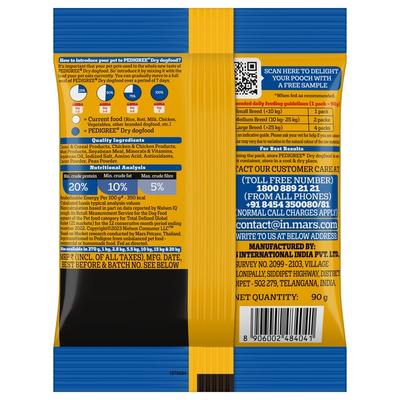 Pedigree Dry Adult Dog Food - Chicken & Vegetables (Sample) 90 g - Petfood