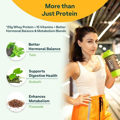 OZiva Protein & Herbs Women, with Multivitamins for Better Metabolism, Skin & Hair, Cafe Mocha 500 gm - Nutritional Supplements