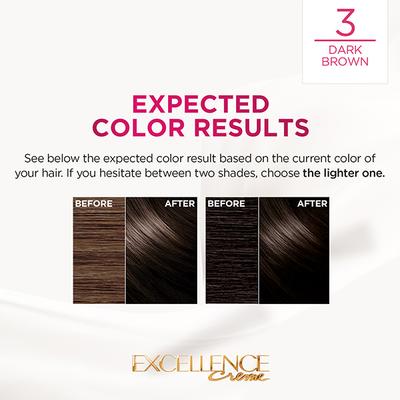 L'Oreal Paris Excellence Creme 3 Natural Darkest Brown (72 ml + 100 gm) - Crème