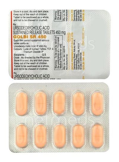 Golbi SR 450mg Tablet 10'S - Cholelithiasis/Gall Stones