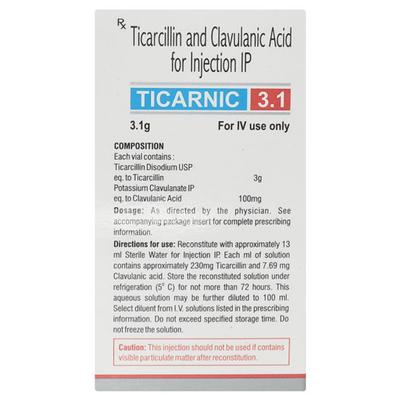 TICARNIC 3.1GM INJECTION - Bacterial Infections-Pen