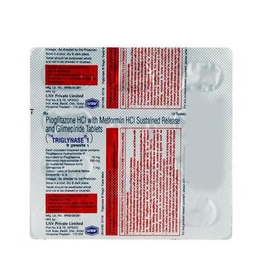 Triglynase 1mg Tablet 10'S - Diabetes-Ant