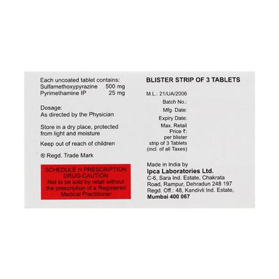 Lari 500mg Tablet 3'S - Malarial