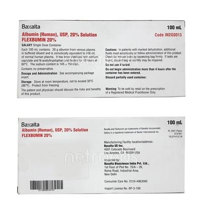 Flexbumin 20% Infusion 100ml - Supplements-Int