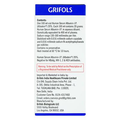 Albumin 20% Infusion 100ml - Supplements-Par