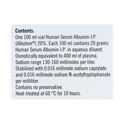 Albumin 20% Infusion 100ml - Supplements-Par